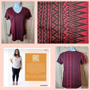 #239 LuLaroe- Iris Tunic in Red n Black Tribal Print - Size: XS